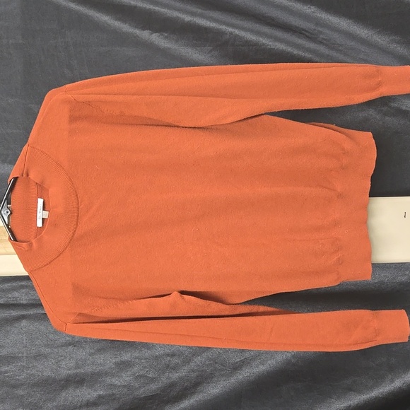 Vibrant Orange Crewneck Sweater with Long Sleeves - Picture 5 of 6
